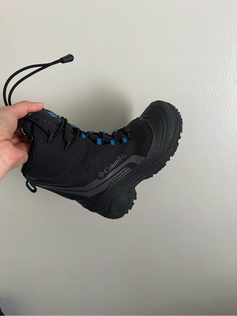 Columbia Black Winter Boots with Blue Accents - Kids
